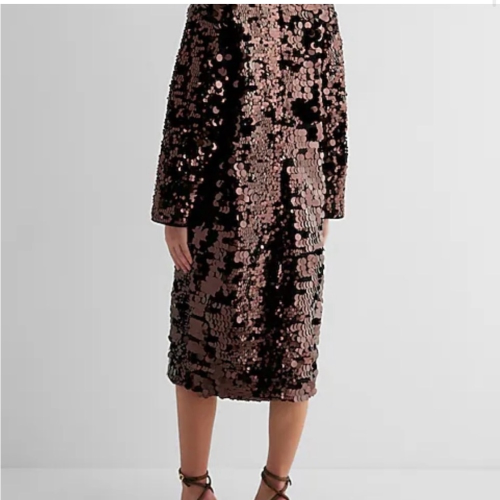 EXPRESS BROWN SEQUIN WOOL COAT! brand new size XS